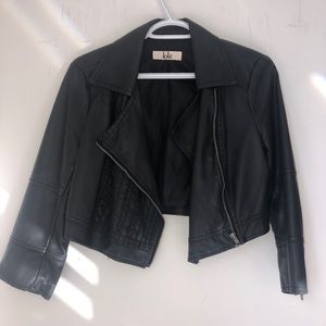 BCBG Cropped Leather Jacket
